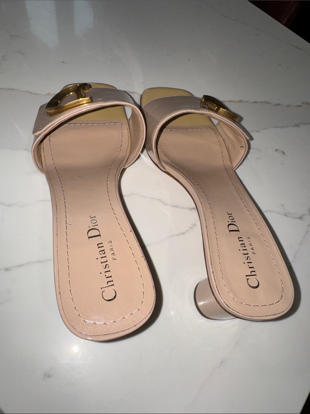 Christian Dior C’est Beige Mule Sandals with Square Toe - Picture 4 of 11